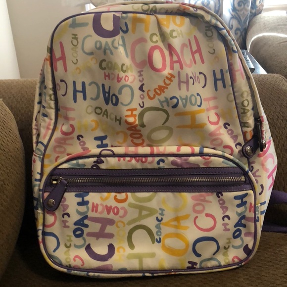 coach multicolor backpack